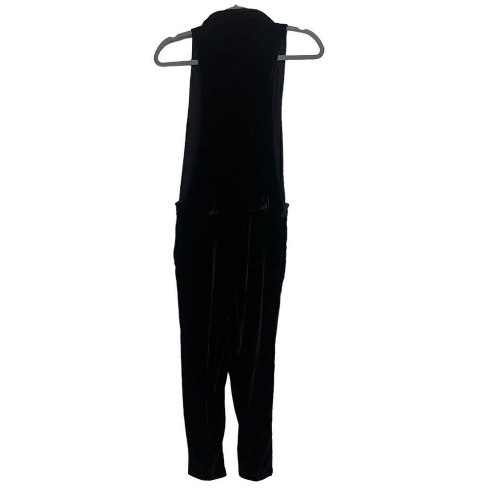 Anthropologie Harlyn Velvet One Piece Black Tuxedo Jumpsuit Size XXSP - Picture 4 of 7